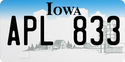 IA license plate APL833