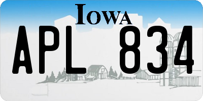 IA license plate APL834