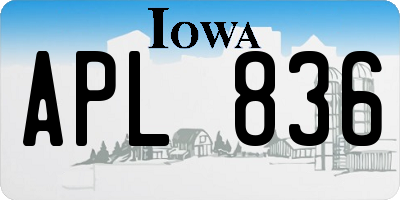 IA license plate APL836