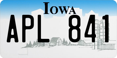 IA license plate APL841