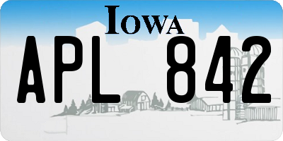 IA license plate APL842
