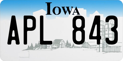 IA license plate APL843