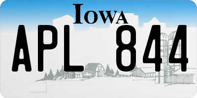 IA license plate APL844