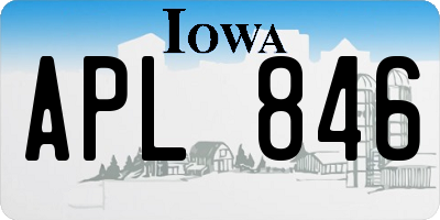 IA license plate APL846