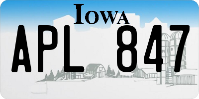 IA license plate APL847