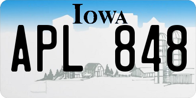 IA license plate APL848