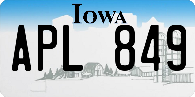 IA license plate APL849