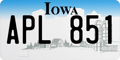 IA license plate APL851