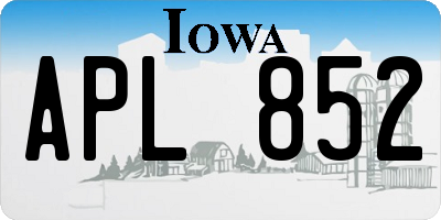IA license plate APL852