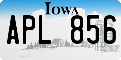 IA license plate APL856