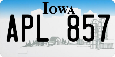 IA license plate APL857