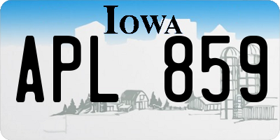 IA license plate APL859