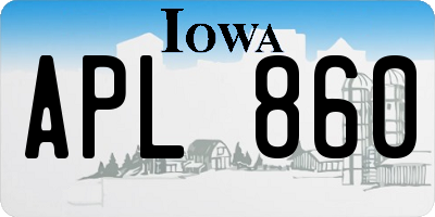 IA license plate APL860