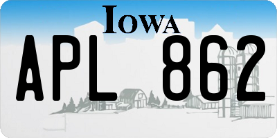 IA license plate APL862