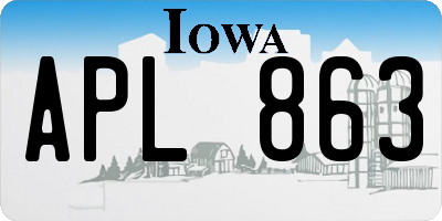IA license plate APL863