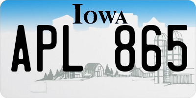 IA license plate APL865