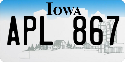 IA license plate APL867