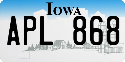 IA license plate APL868
