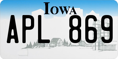 IA license plate APL869