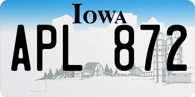 IA license plate APL872
