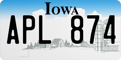 IA license plate APL874