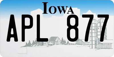 IA license plate APL877