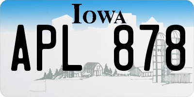 IA license plate APL878