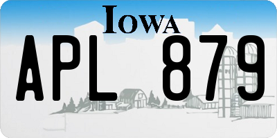 IA license plate APL879