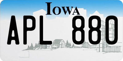 IA license plate APL880