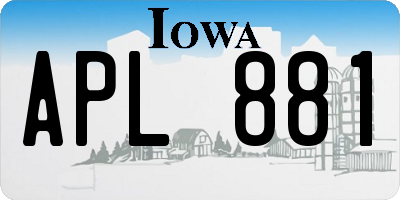 IA license plate APL881