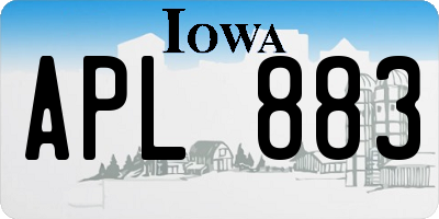 IA license plate APL883