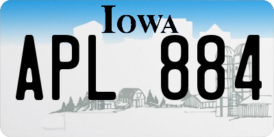 IA license plate APL884