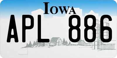 IA license plate APL886