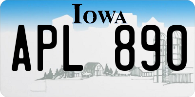 IA license plate APL890