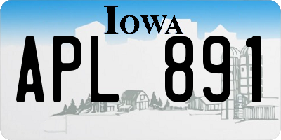 IA license plate APL891
