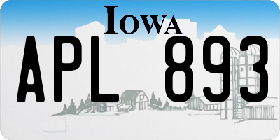 IA license plate APL893