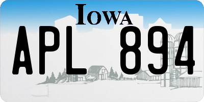 IA license plate APL894