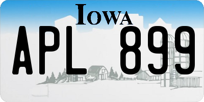 IA license plate APL899