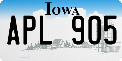 IA license plate APL905