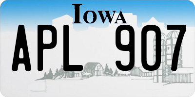 IA license plate APL907