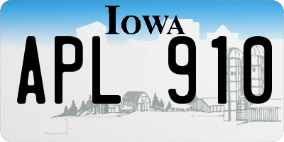 IA license plate APL910