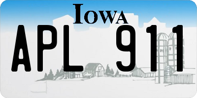IA license plate APL911