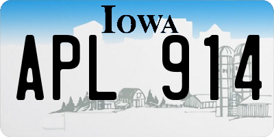 IA license plate APL914