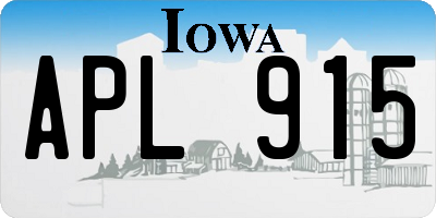 IA license plate APL915