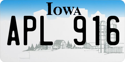 IA license plate APL916