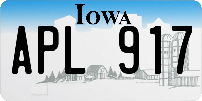 IA license plate APL917