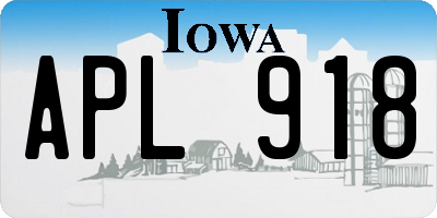 IA license plate APL918