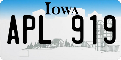 IA license plate APL919