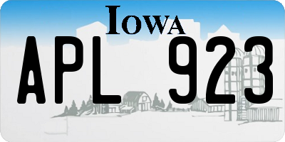 IA license plate APL923