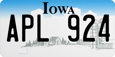 IA license plate APL924